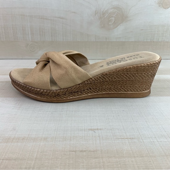 Tuscany Bronze Wedge Sandals - Picture 3 of 11